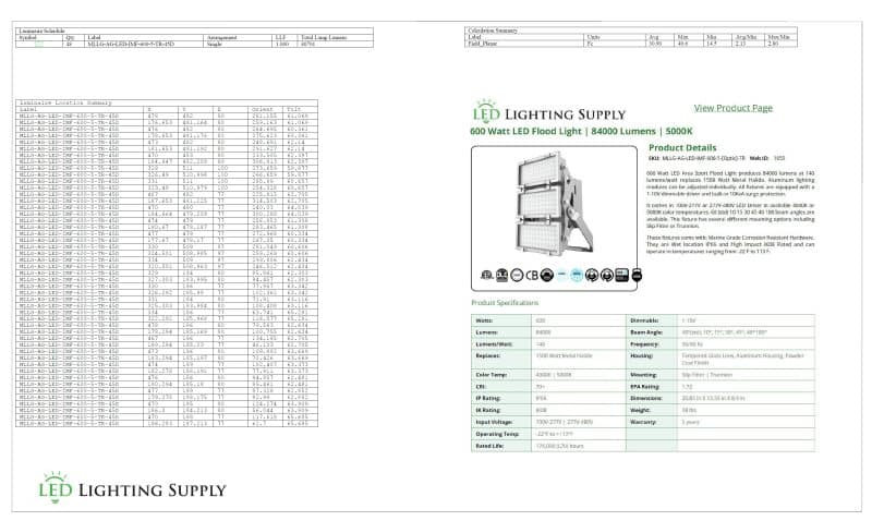 Football Field Lighting Plan 1