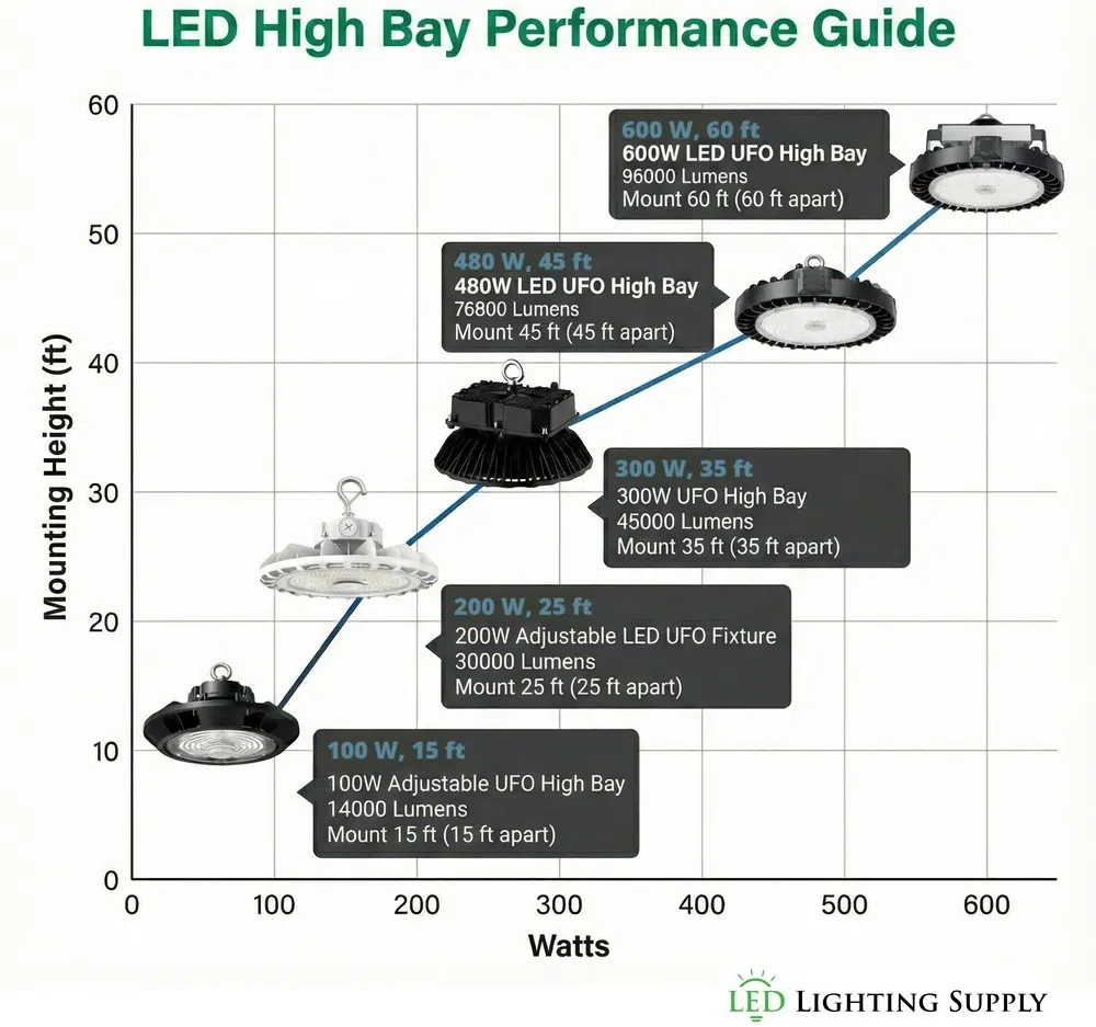 LED High Bay Comparison Chart Infographic