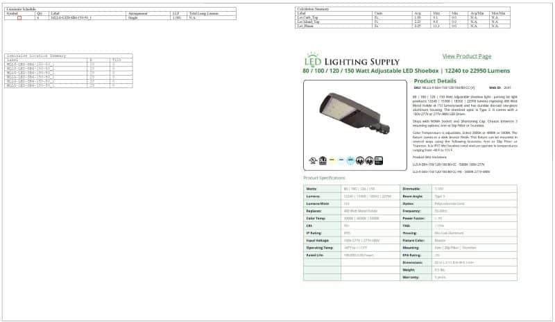 Parking Lot Lighting Plan 1