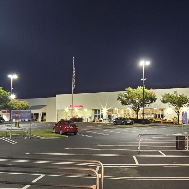 Parking Lot Lit up with LED Lighting