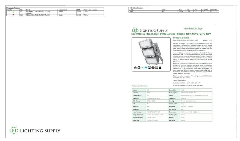 Stadium Lighting Plan 1