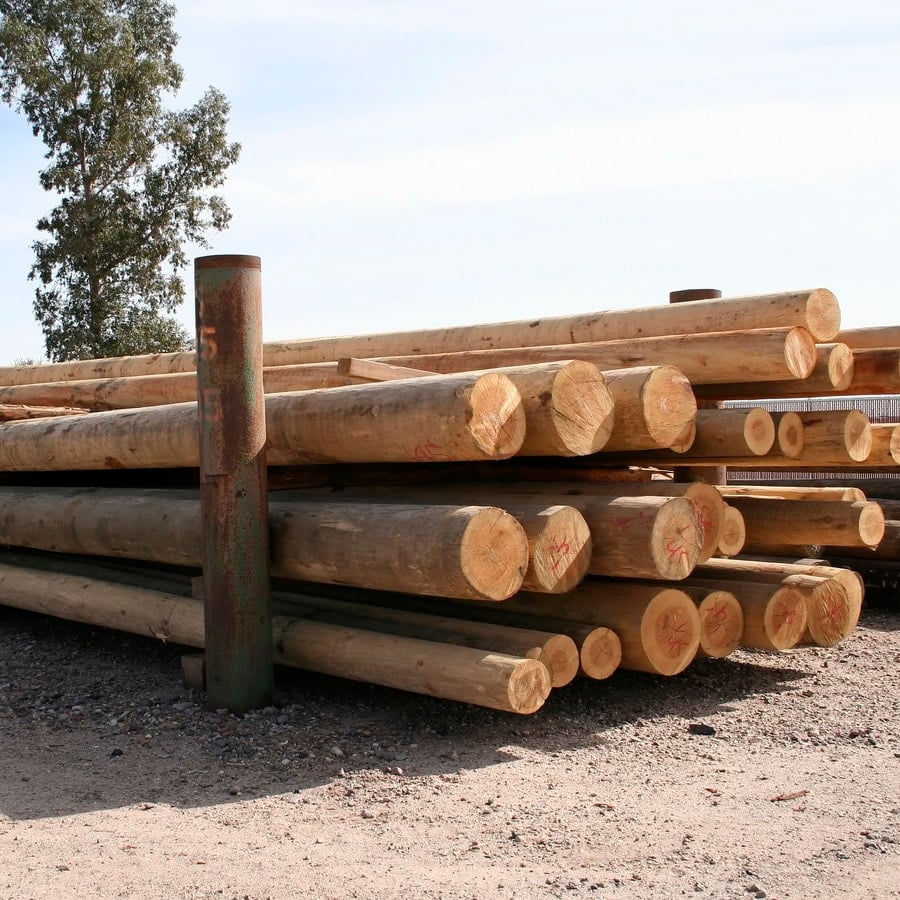Wood Parking Lot Poles